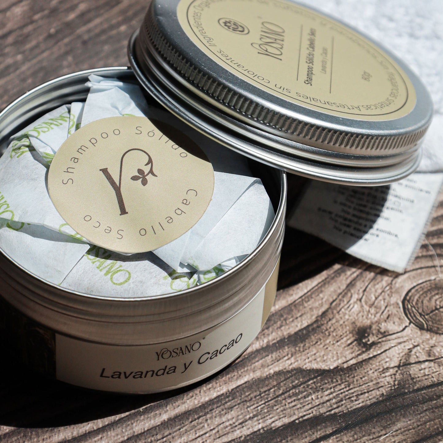 Shampoo Sólido Lavanda & Cacao Orgánico 80g - Brillo Natural Cabello Seco