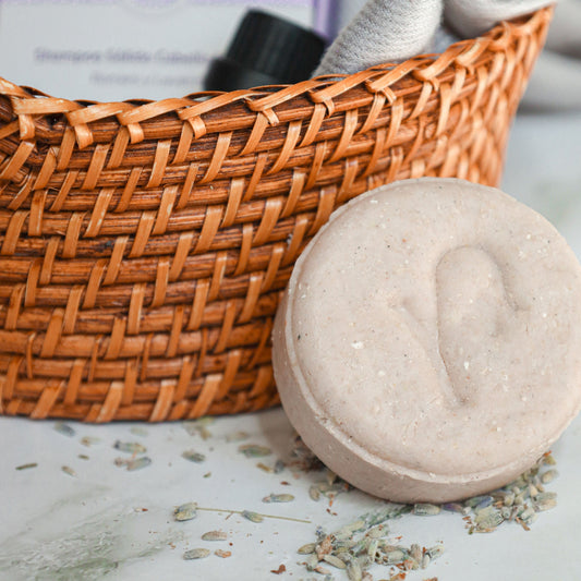 Shampoo Sólido Romero & Lavanda Orgánico 80g - Equilibrio Natural Cabello